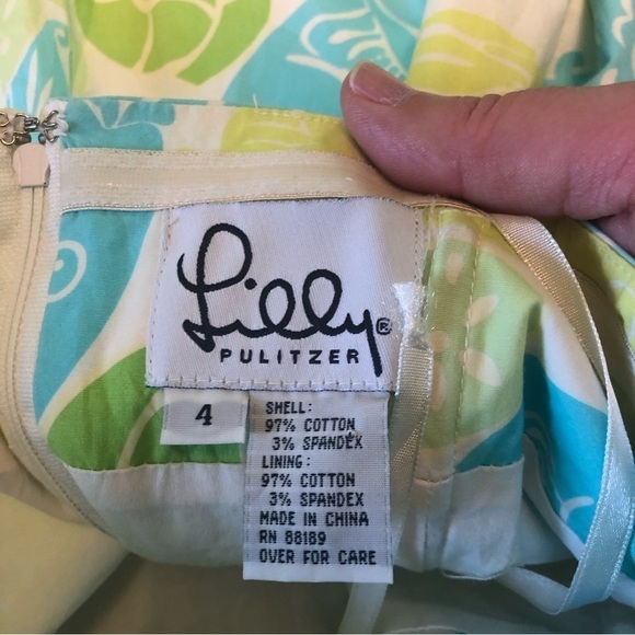 Lilly Pulitzer Ocean Fish Sea Shells Strapless Dress Size 4 Beach Early 2000s - Picture 5 of 8